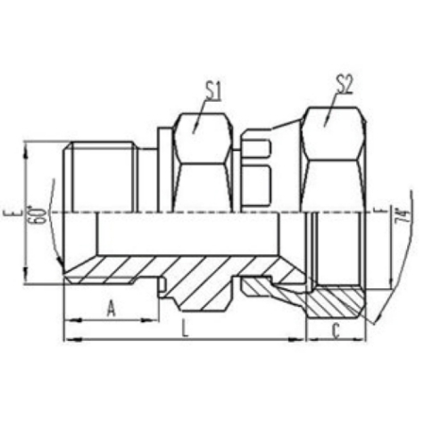 英製外螺紋ED膠墊密封|美製JIC活動內螺紋74°內錐麵（miàn）密封