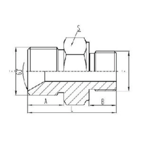 英製外(wài)螺紋60°內(nèi)錐麵密封或組合墊密封|公製外螺紋六角(jiǎo)端麵O形圈密封