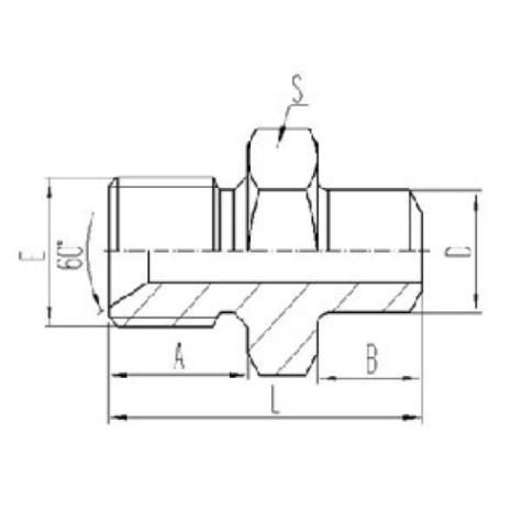 英製外螺紋60°內錐麵密封(fēng)或組合墊密封|承接式焊接管