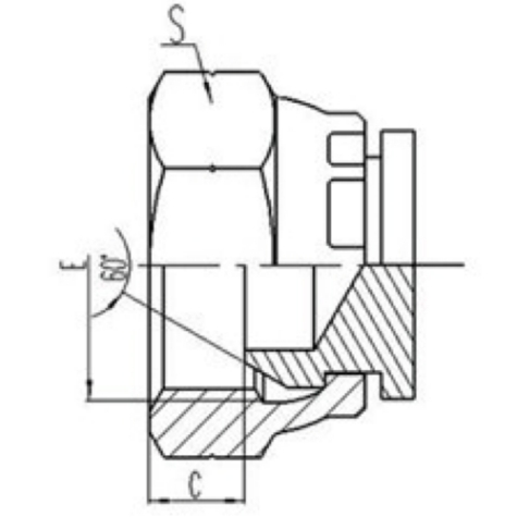 英製活動內螺紋（wén）60°外錐麵密封堵頭