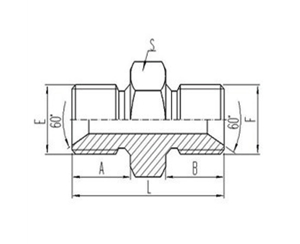 兩端英製外螺紋60°內錐麵密封或組合墊密封
