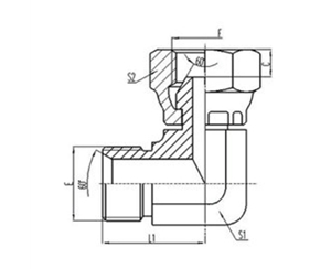 90°彎英製外（wài）螺紋60°內（nèi）錐麵密封或（huò）組合墊密封|英製活動內螺紋60°外（wài）錐麵密封（fēng）