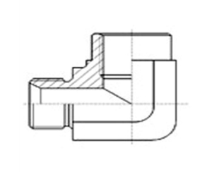 90°彎英製外螺紋60°內錐麵密（mì）封或組合墊密封.英製固定（dìng）內螺紋鋼墊密封