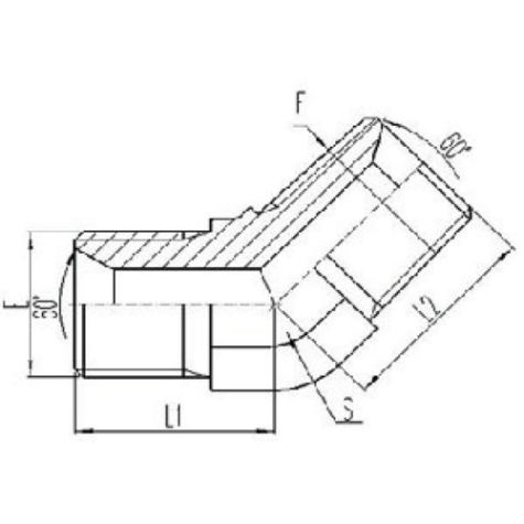 45°彎英製外螺紋60°內錐麵密封或組合墊密封|英錐管外螺紋密封