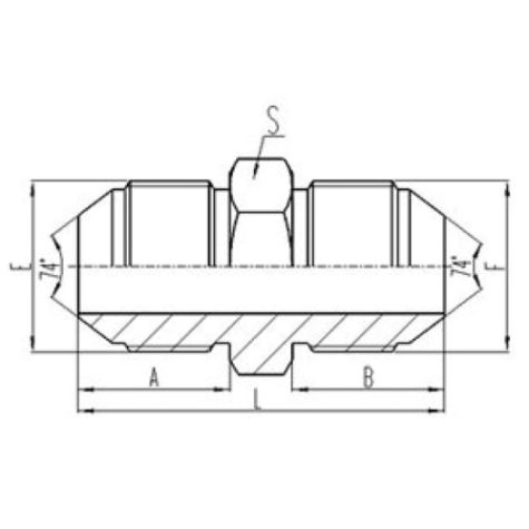 兩端公製外螺紋（wén）74°外錐麵密封
