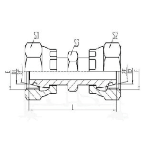 兩端公製活（huó）動內螺紋24°外（wài）錐麵O形圈密封