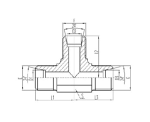 公製外螺紋24°內錐麵密（mì）封三通接頭