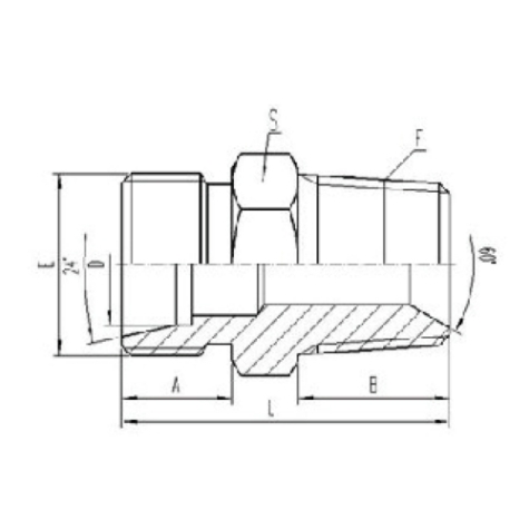 公製外螺紋24°內錐麵密封|英錐管外螺紋密封