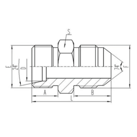 公製外（wài）螺紋24°內錐麵（miàn）密（mì）封.美製外螺紋74°外錐麵密封