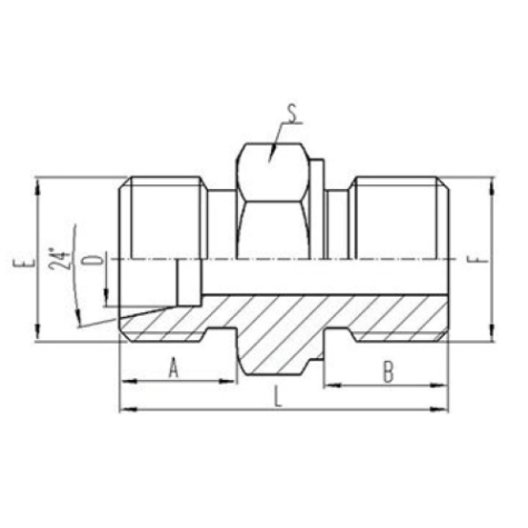 公製外螺紋24°內錐麵密封（fēng）|公製（zhì）外螺紋六角端麵（miàn）O形（xíng）圈密封