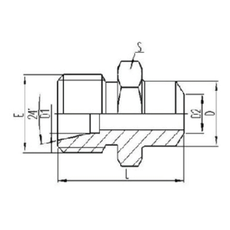 公製外螺紋24°內錐麵密(mì)封(fēng)|承接式焊接(jiē)管