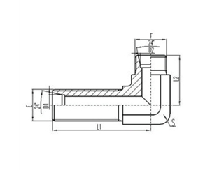 90°彎公製外螺紋（wén）24°內錐麵密封過板接頭