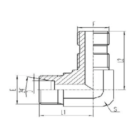 90°彎公製外螺紋24°內錐麵密封|美（měi）製外螺紋六角端麵O形圈密封
