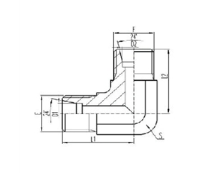 90°彎公製外螺紋24°內錐麵密封