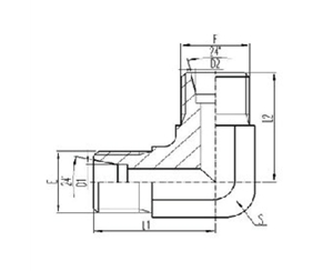 90°彎公製外螺紋24°內錐麵密封