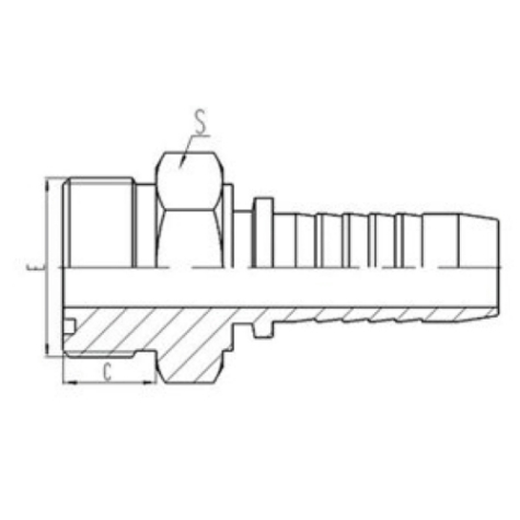 美製外螺紋六角端麵O形圈密封