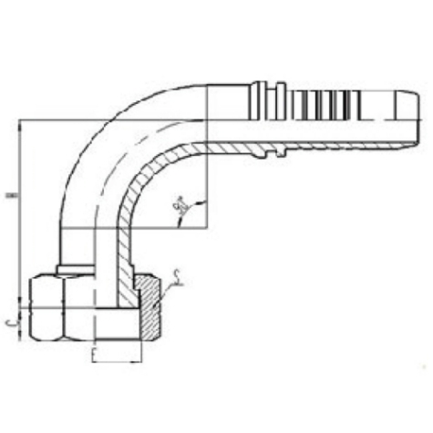 90°美製內螺紋（wén）平麵密封