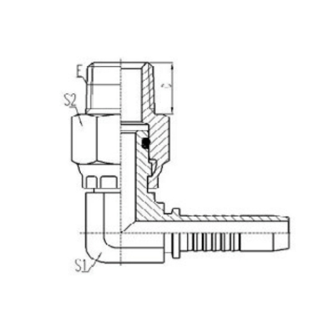 90°美製布錐管旋轉外螺（luó）紋