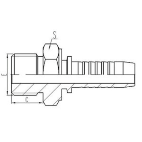 英製外螺紋六角端麵O形圈密封