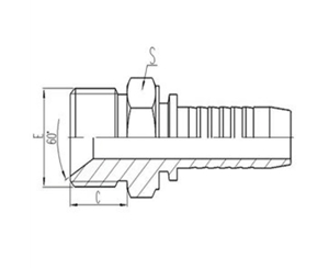 英（yīng）製外螺（luó）紋（wén）60°內錐麵密封