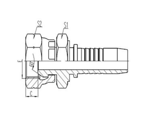 英製內螺紋60°外錐麵密封雙六角