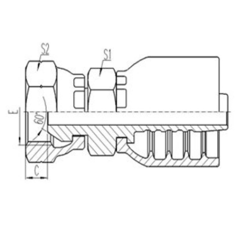 英製內螺紋60°外錐麵密封