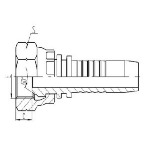 英製內螺紋60°外錐麵密封
