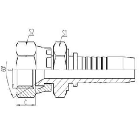 日式英製內(nèi)螺紋60°內錐麵密封