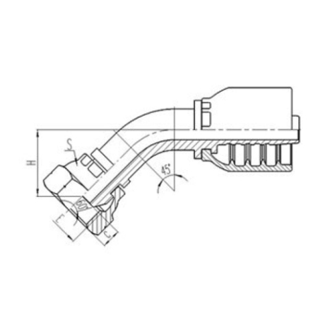 45°英製內螺紋60°外錐麵密封