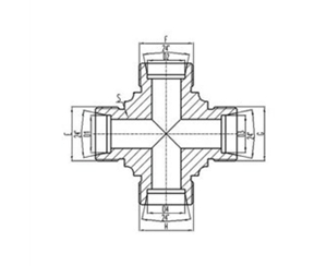 公製外螺紋24°內錐麵密封四通管接（jiē）頭