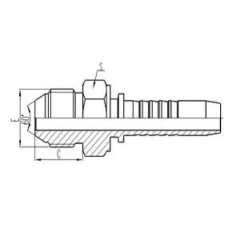 日式公製(zhì)外螺紋60°外錐麵密封