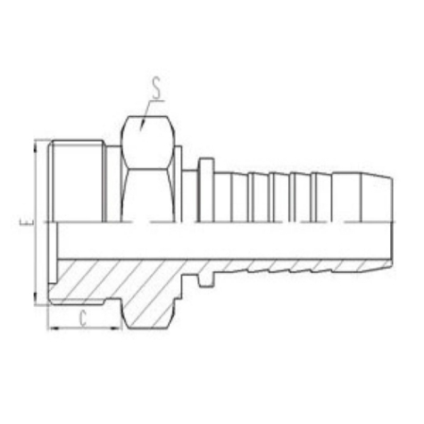 公製外（wài）螺紋平麵O形圈密封管接頭（tóu）