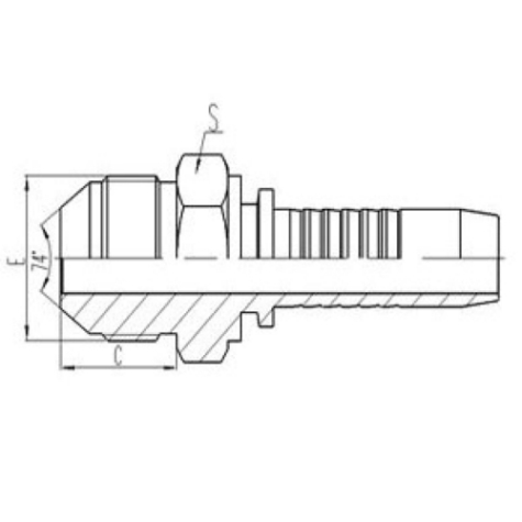 公製外螺紋74°外錐麵密封