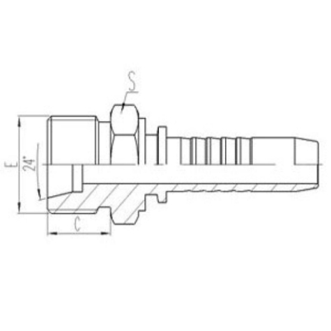 公製外螺紋24°內錐麵密封輕係列