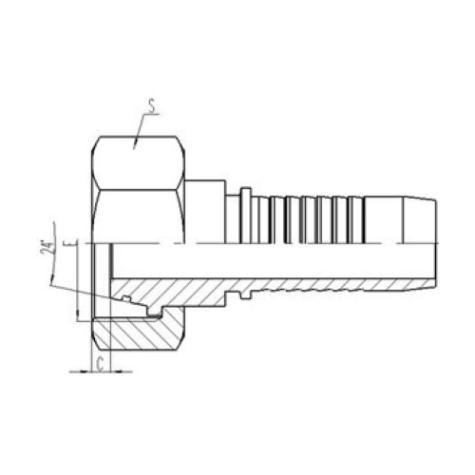 公(gōng)製內螺紋24°外(wài)錐麵帶O形圈密封重係(xì)列