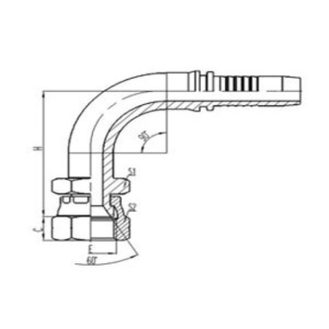 90°日式公製(zhì)內螺(luó)紋(wén)60°內錐(zhuī)麵密(mì)封