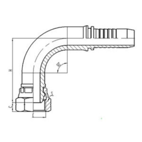 90°公（gōng）製內螺紋球麵密封