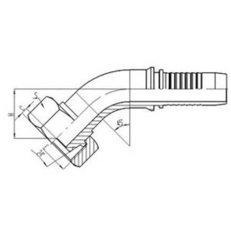 45°公製內螺紋24°外錐麵帶O形(xíng)圈密封重係列(liè)