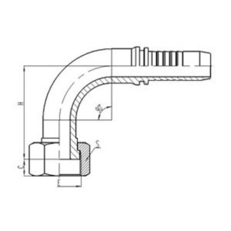 90°公製內（nèi）螺紋平麵密封
