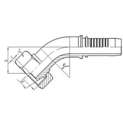 45°公製內(nèi)螺(luó)紋24°外錐麵帶O形圈(quān)密封輕係(xì)列