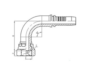 90°公製內螺紋60°外錐麵密封