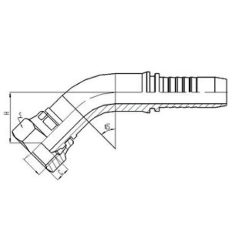 45°公製內螺紋球麵密封
