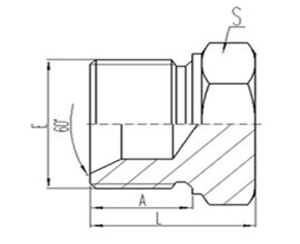 公製外螺紋60°內錐麵密封或組合墊密封堵頭