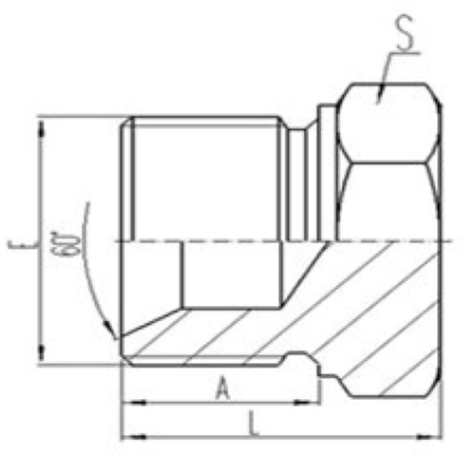 公（gōng）製外螺（luó）紋60°內錐麵密（mì）封或組（zǔ）合（hé）墊密封堵頭（tóu）