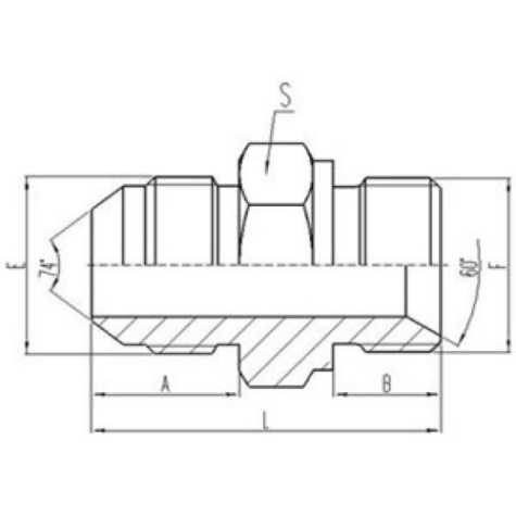 美製JIC螺紋74°錐麵密封過渡接頭