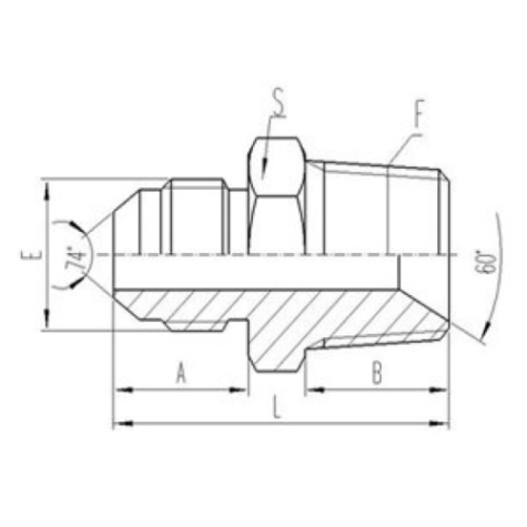 美製JIC螺紋74°錐（zhuī）麵密封過渡接頭