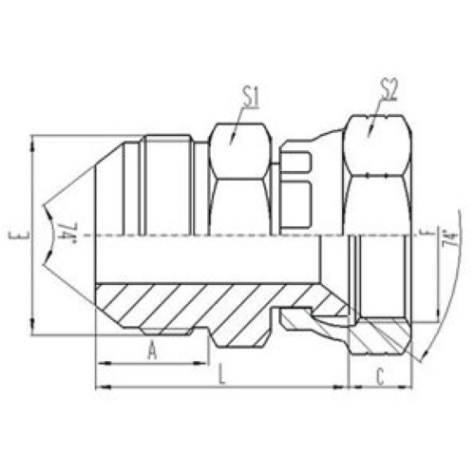 美製JIC螺紋74°錐麵密封過渡接頭