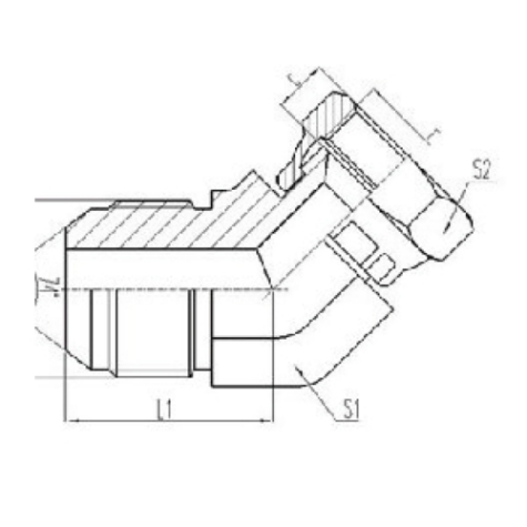 美製JIC螺紋74°錐麵密封過渡(dù)接頭