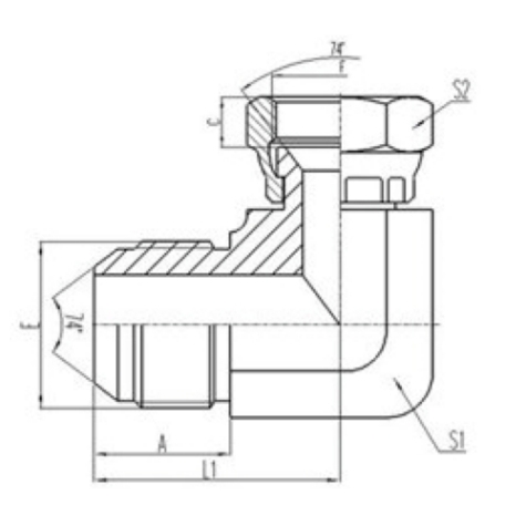 美(měi)製JIC螺(luó)紋74°錐麵密封過渡接頭