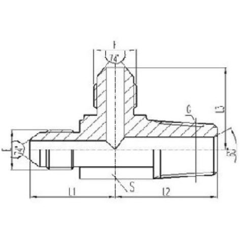 美(měi)製JIC螺紋74°錐麵密封(fēng)過渡接頭